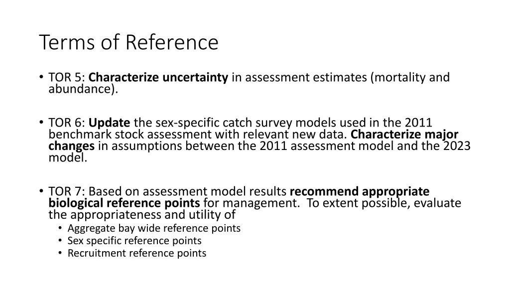terms of reference