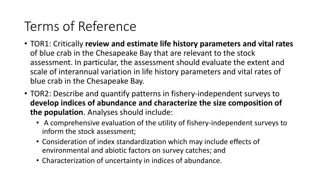 terms of reference tor1 critically review