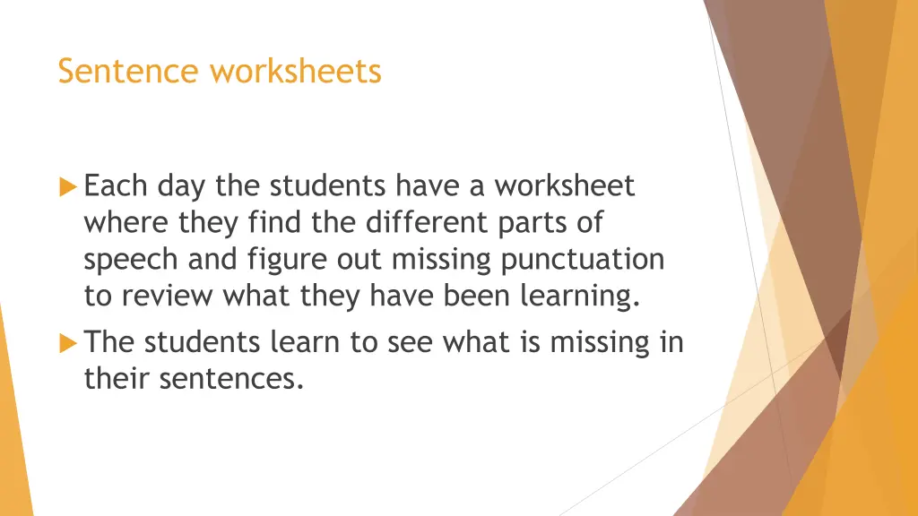 sentence worksheets