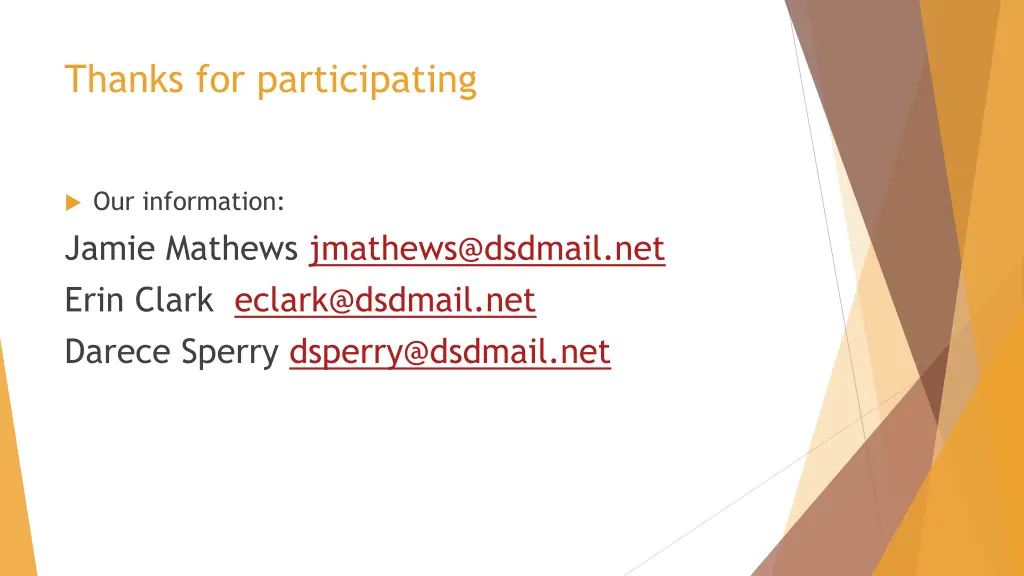 thanks for participating