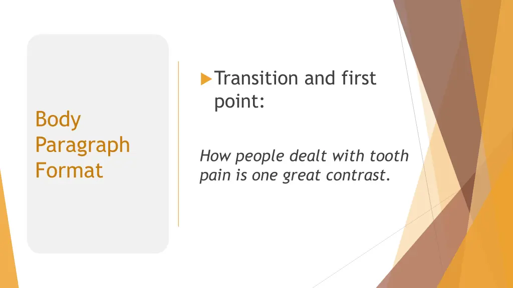 transition and first point