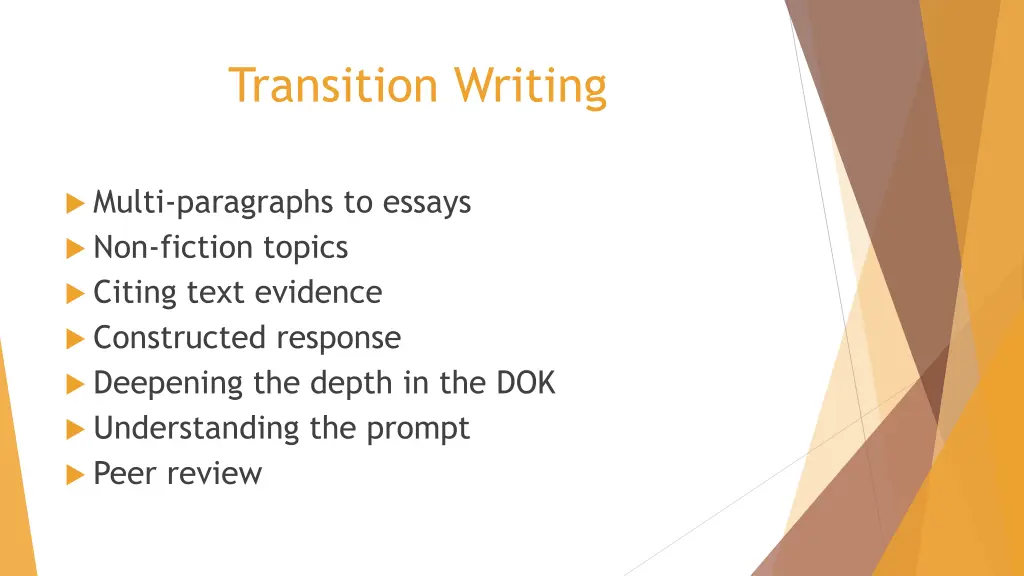 transition writing