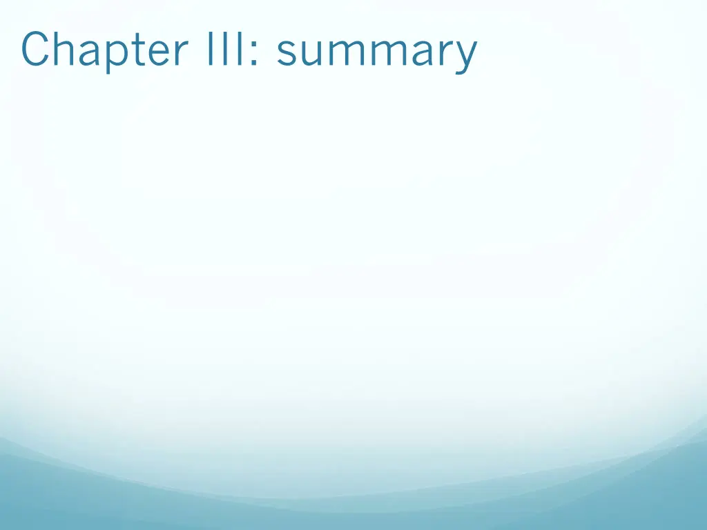 chapter iii summary