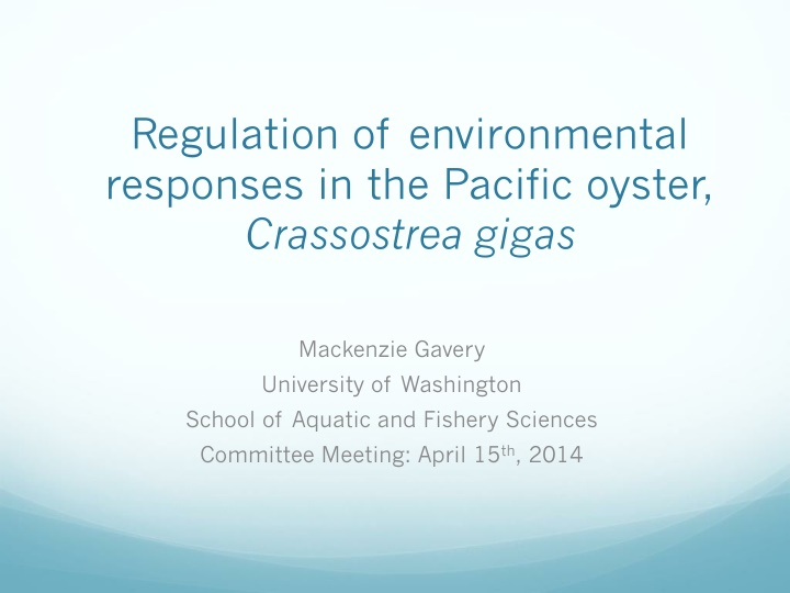 regulation of environmental responses
