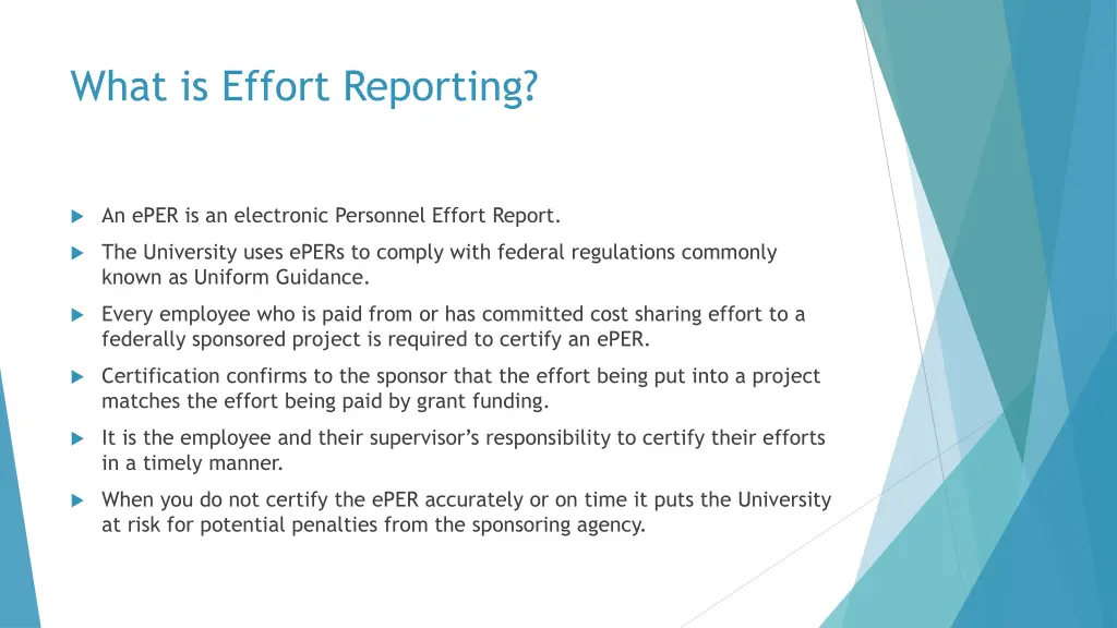what is effort reporting
