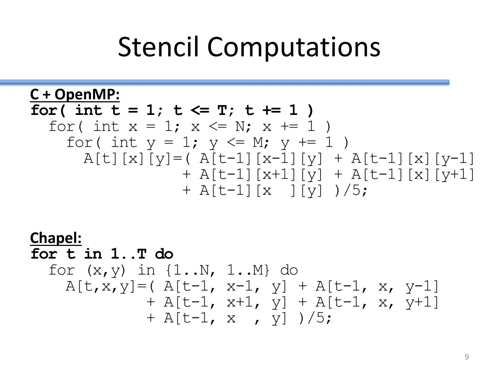 stencil computations 5