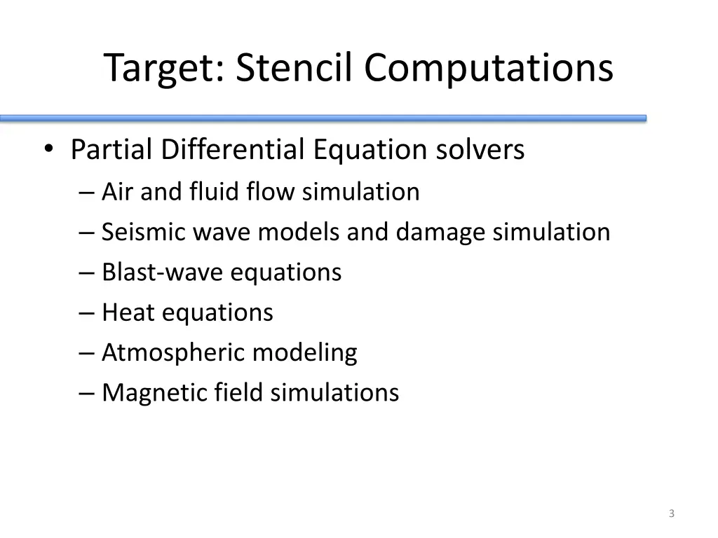 target stencil computations
