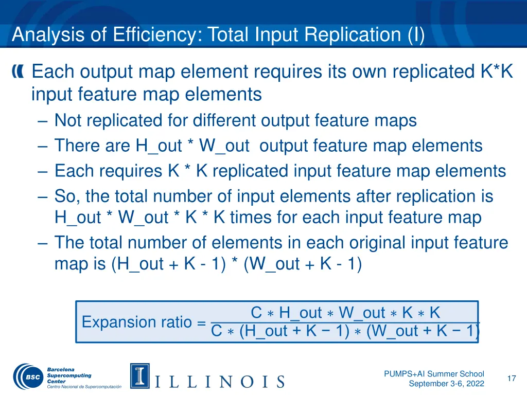 analysis of efficiency total input replication i