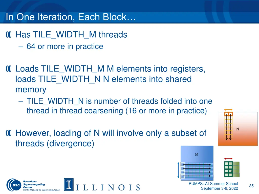 in one iteration each block