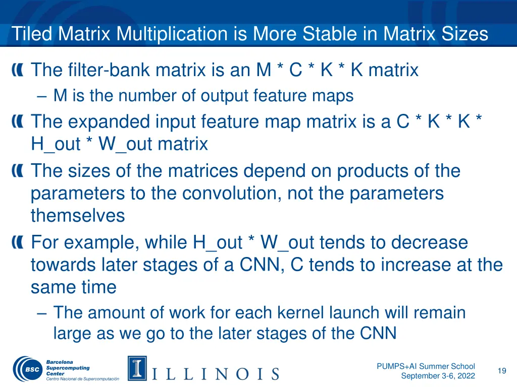 tiled matrix multiplication is more stable