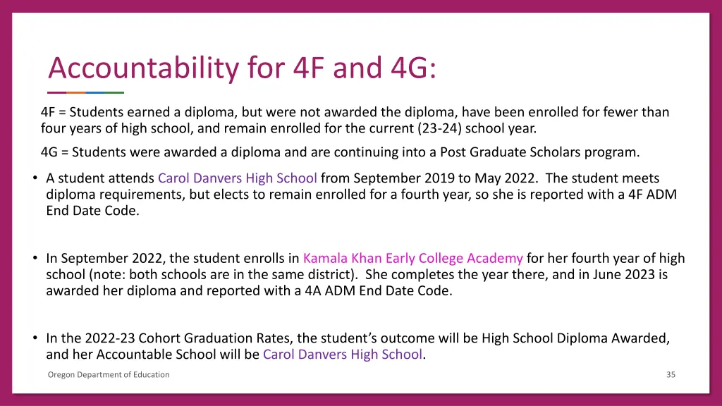 accountability for 4f and 4g