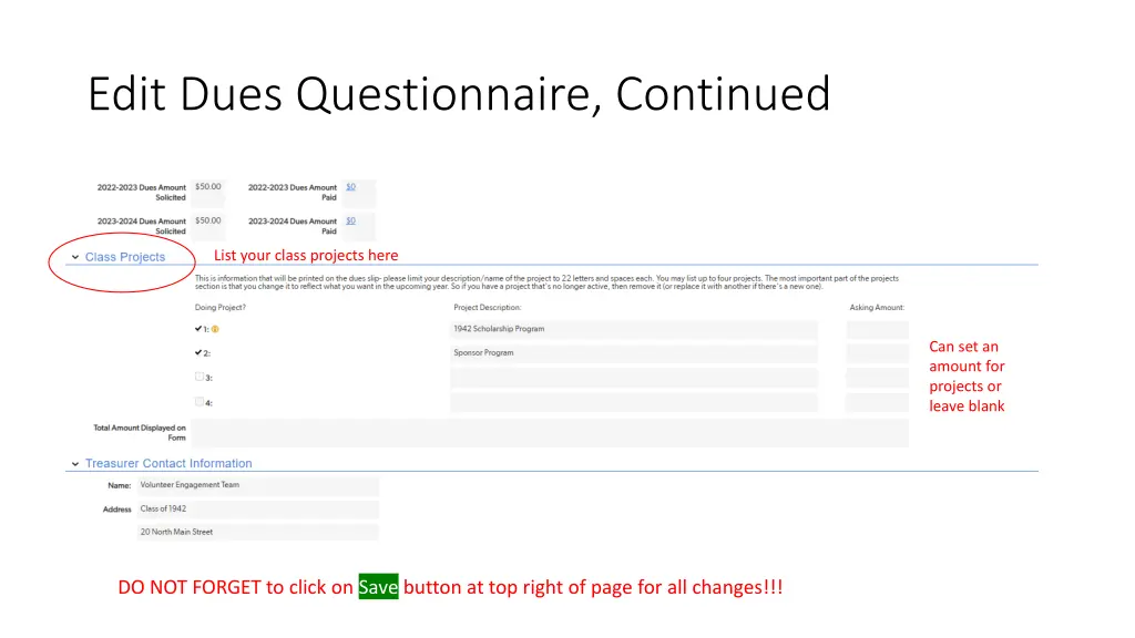 edit dues questionnaire continued