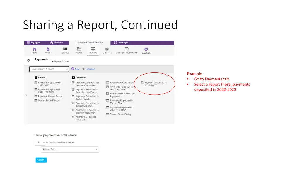 sharing a report continued