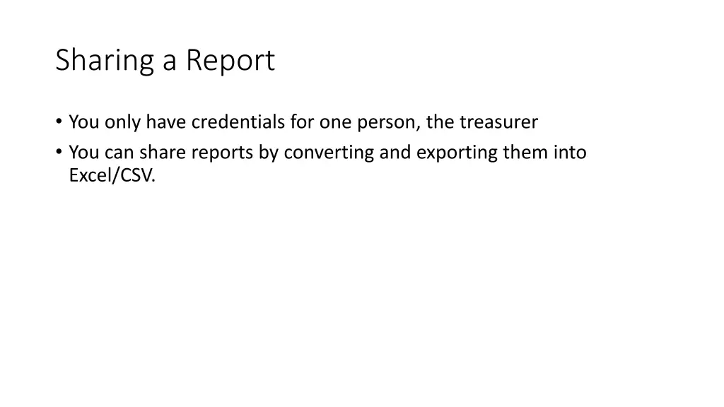 sharing a report