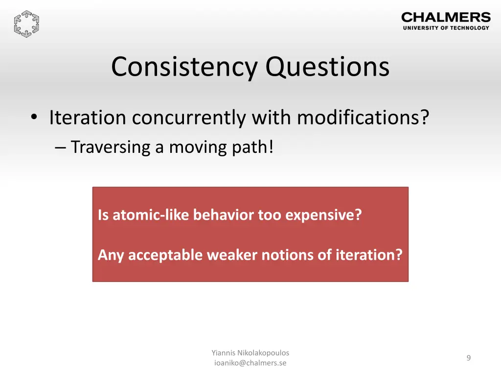 consistency questions