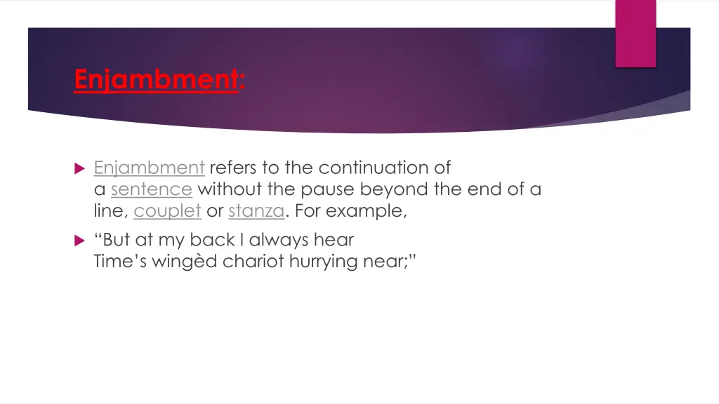 enjambment