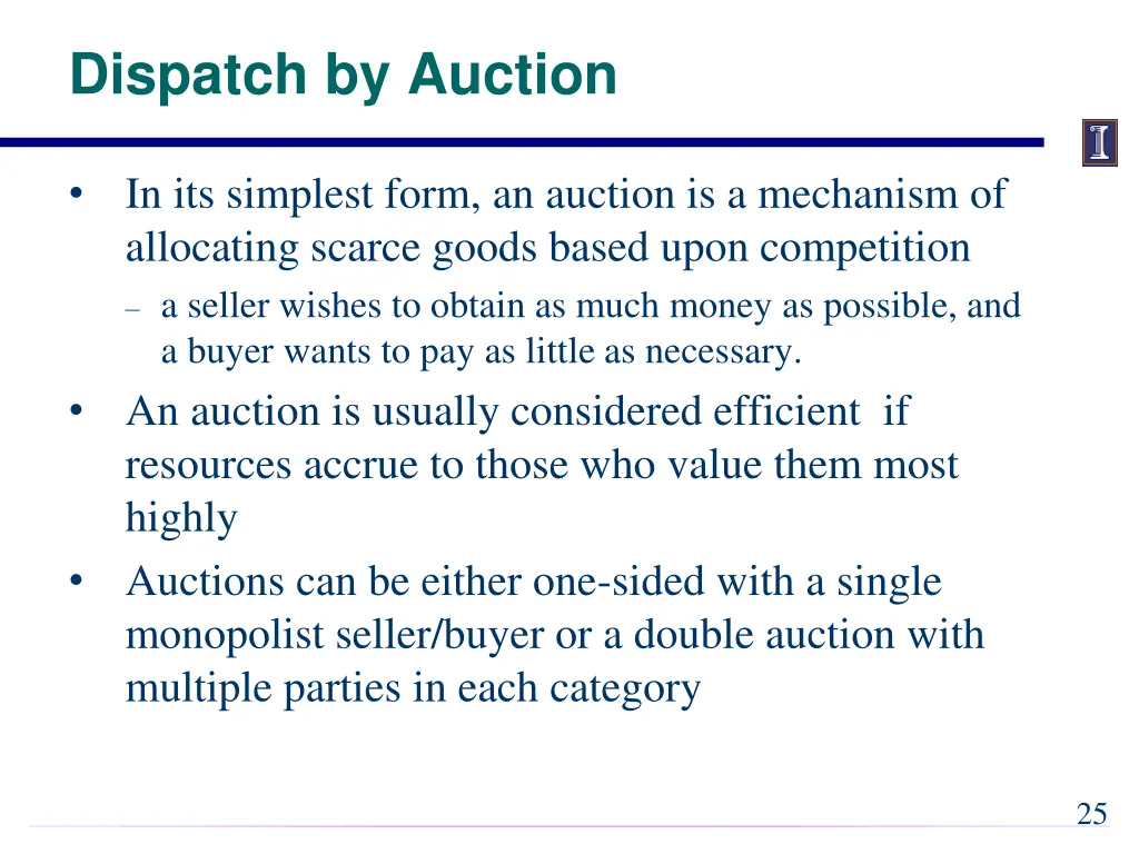 dispatch by auction
