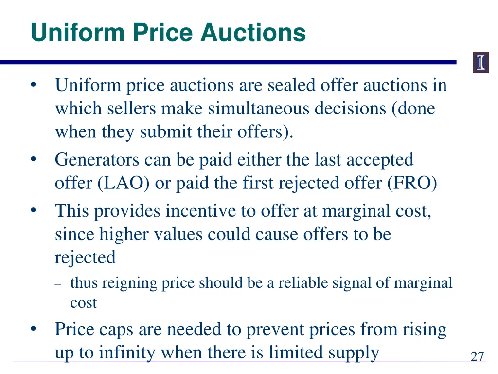 uniform price auctions