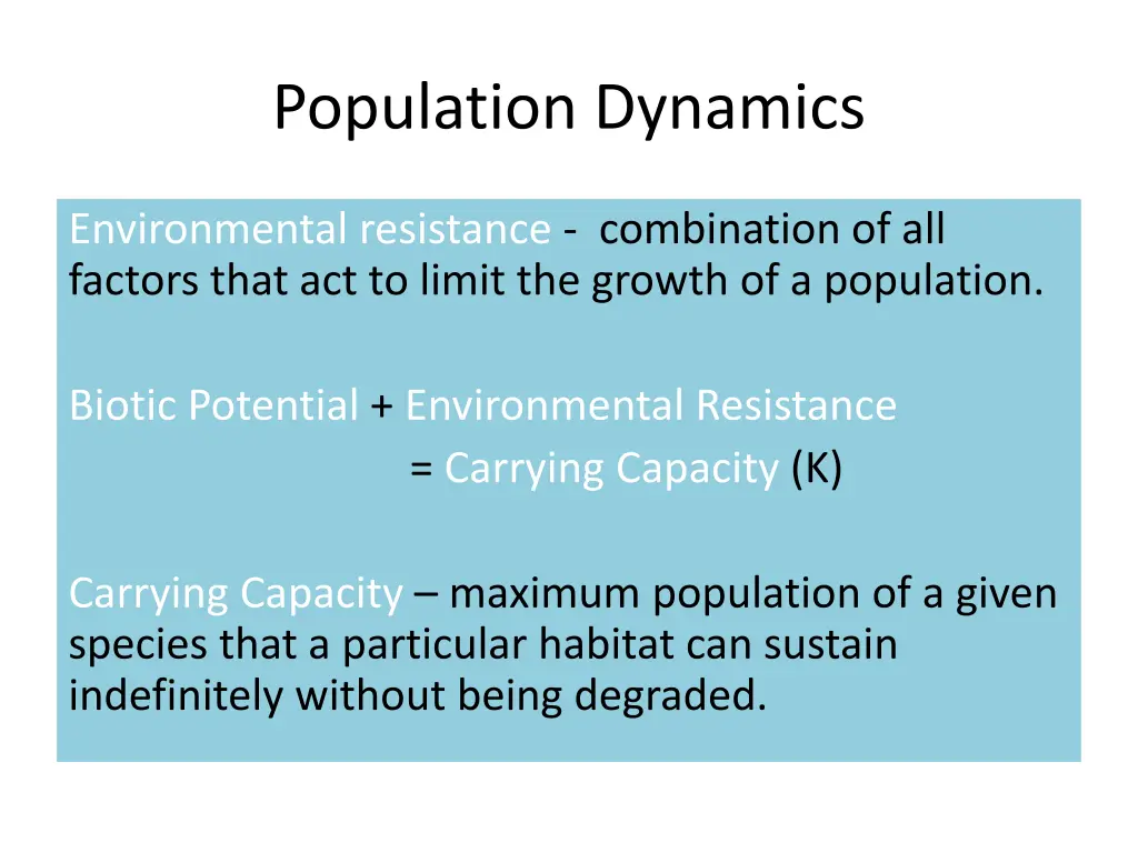 population dynamics 3