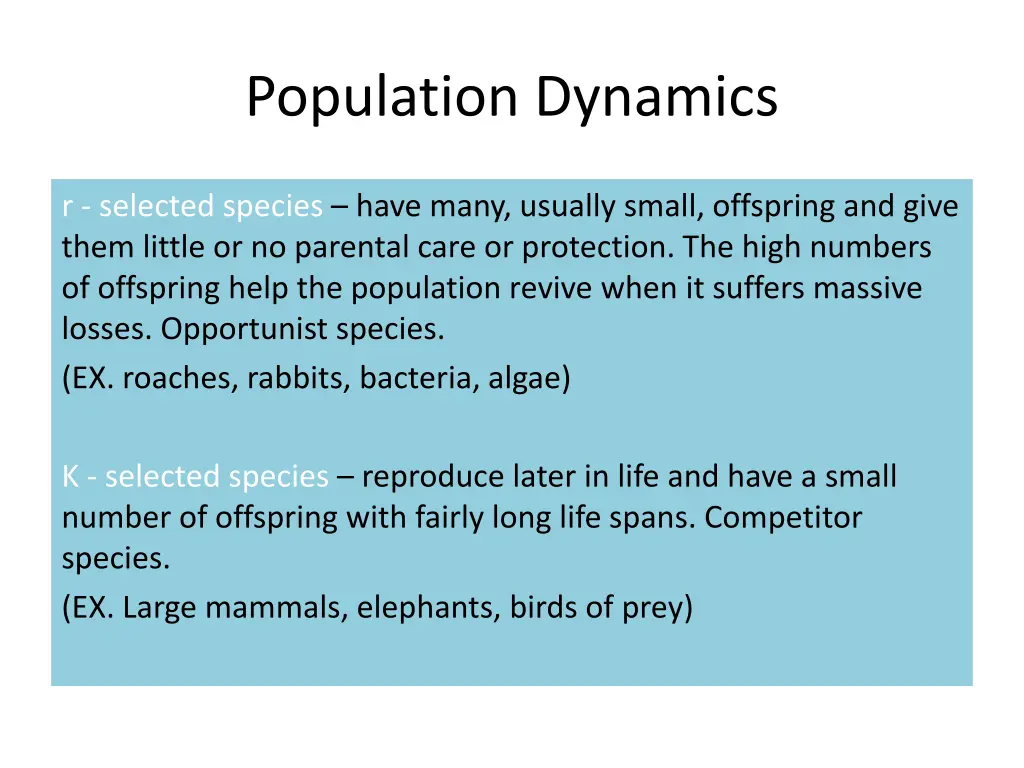 population dynamics 4