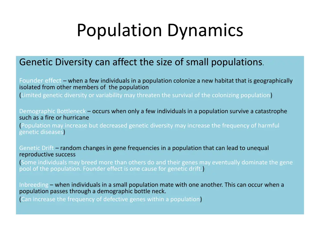 population dynamics 5