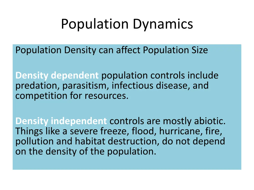 population dynamics 6