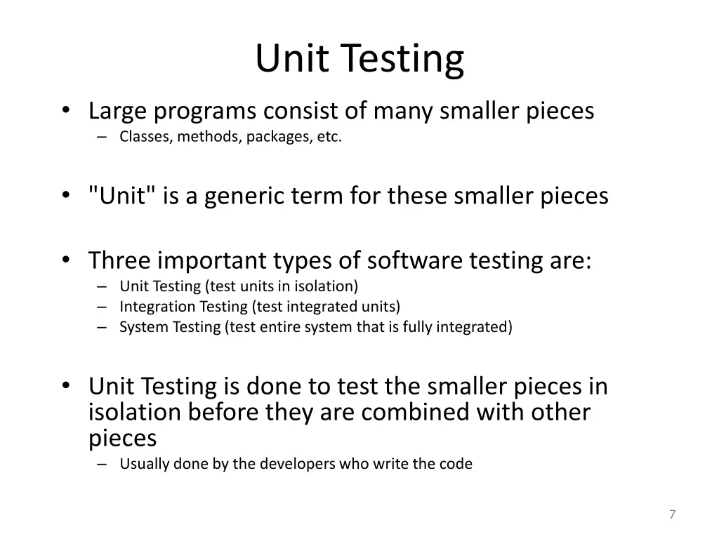 unit testing 1