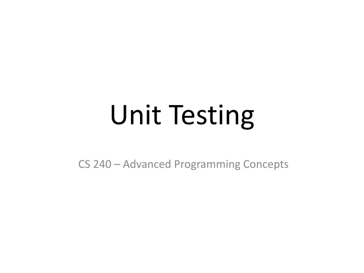 unit testing