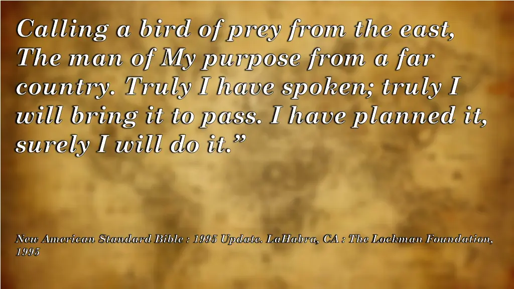 calling a bird of prey from the east