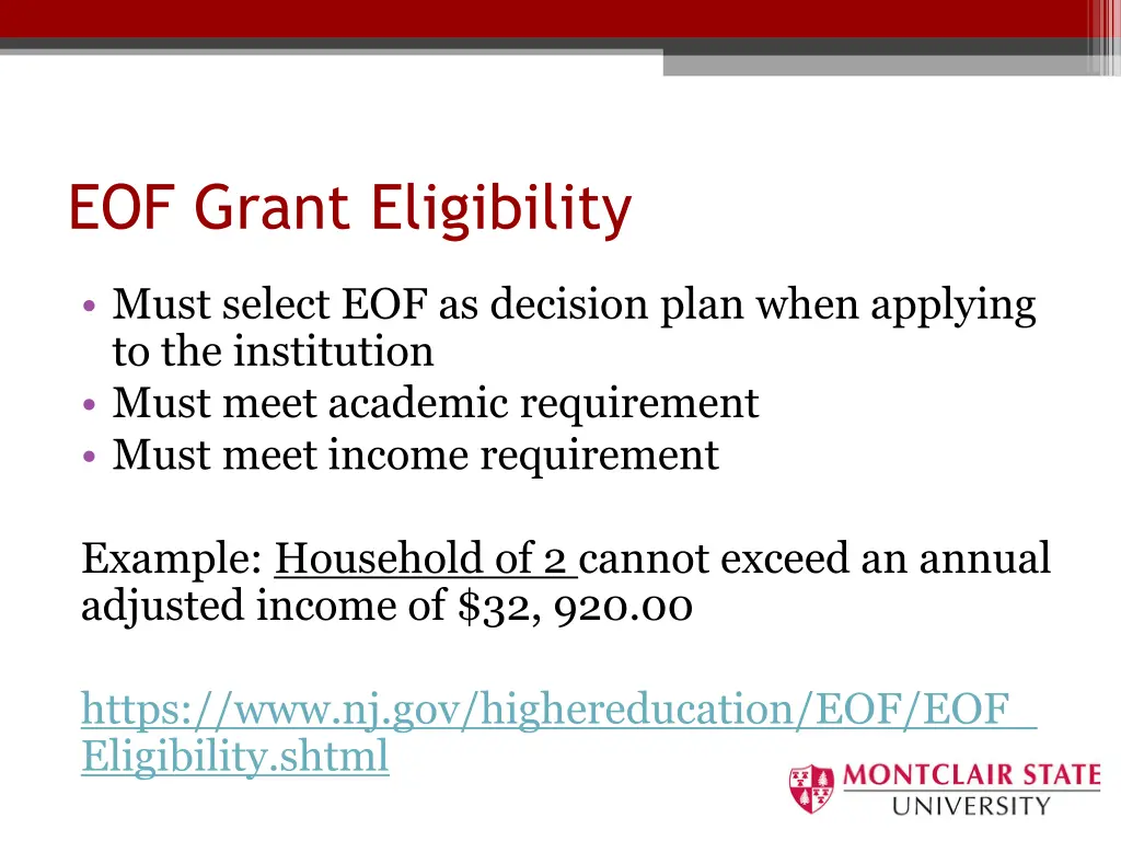 eof grant eligibility