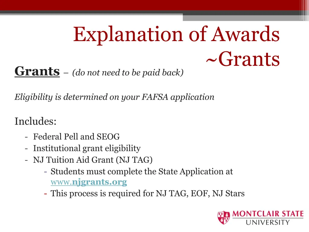 explanation of awards