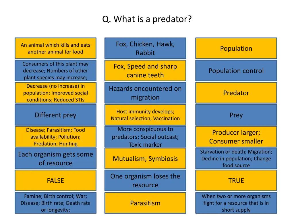 q what is a predator