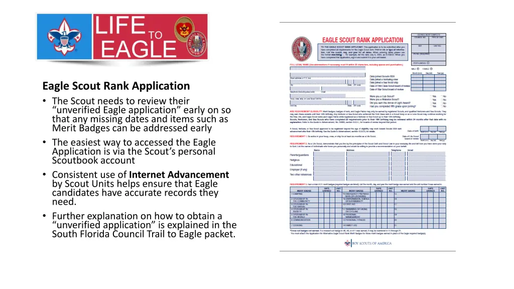 eagle scout rank application the scout needs