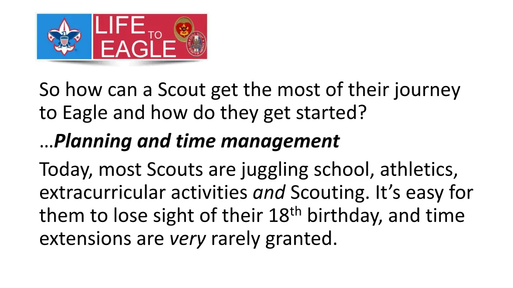 so how can a scout get the most of their journey