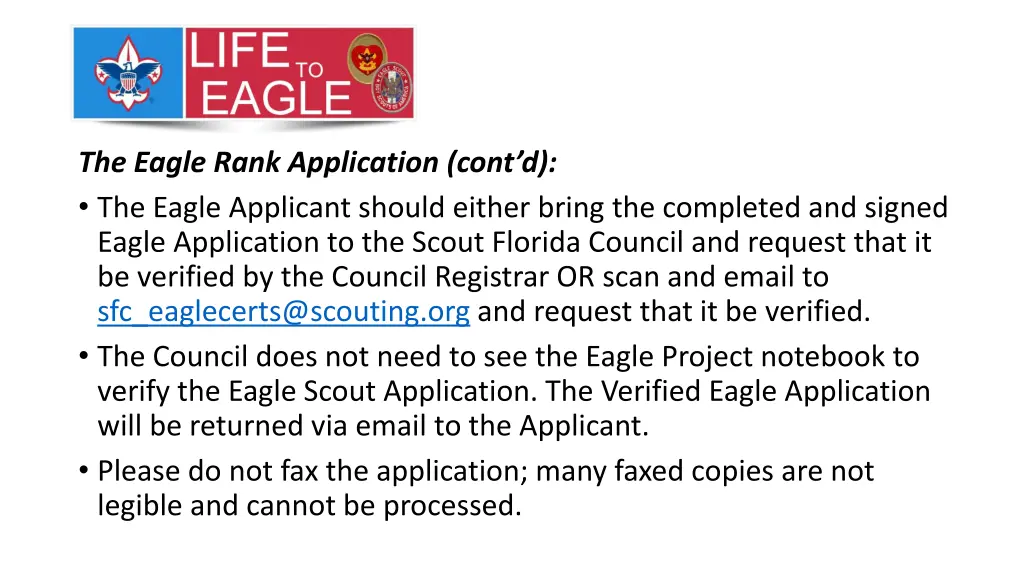 the eagle rank application cont d the eagle