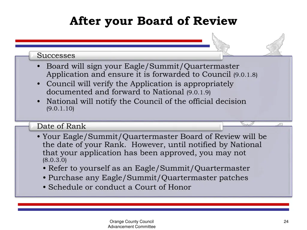 after your board of review