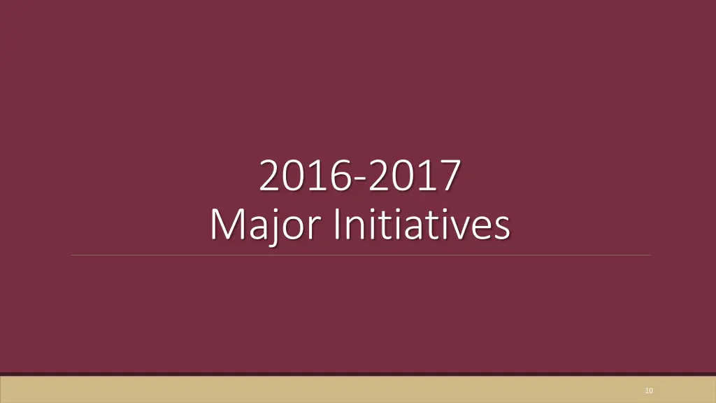 2016 2017 major initiatives