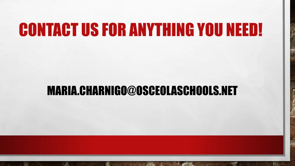 contact us for anything you need