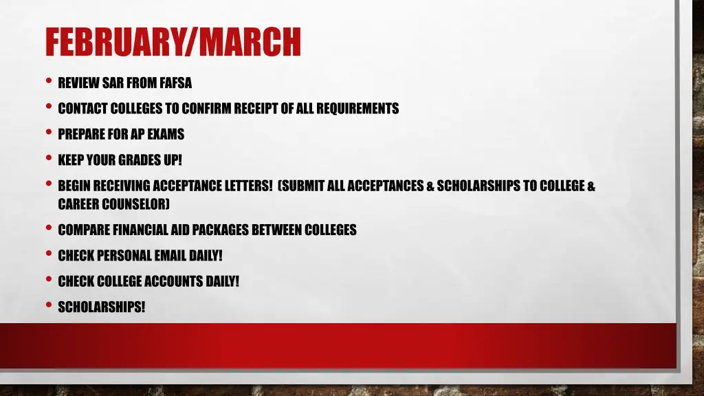 february march review sar from fafsa contact