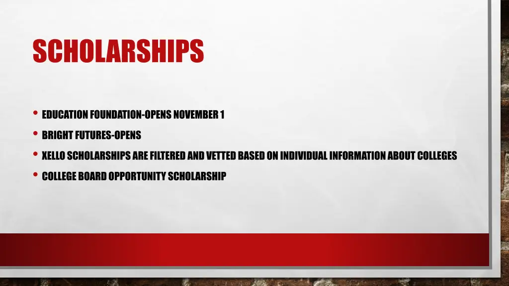 scholarships
