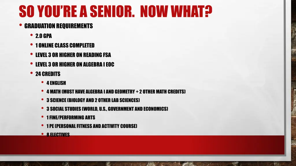 so you re a senior now what graduation