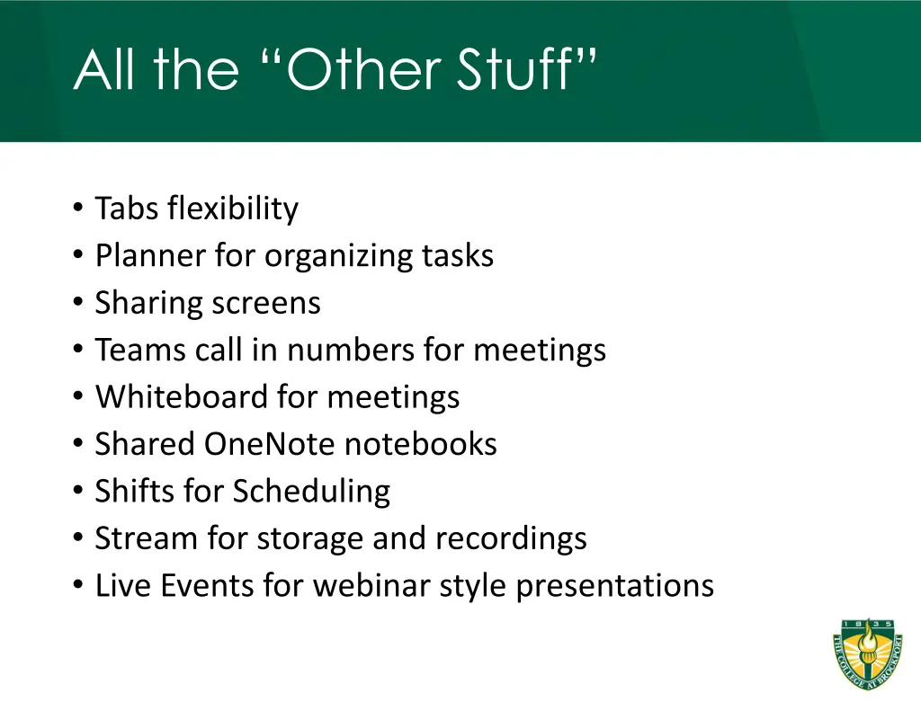 all the other stuff
