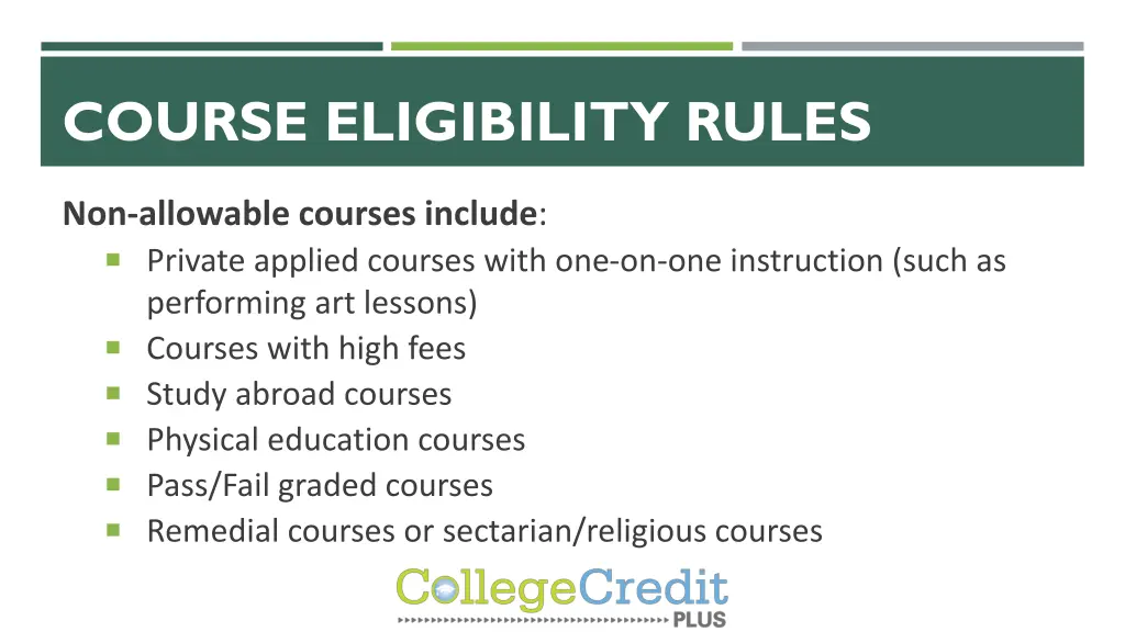 course eligibility rules 2