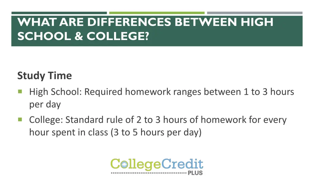 what are differences between high school college 1
