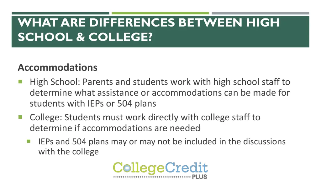 what are differences between high school college 5