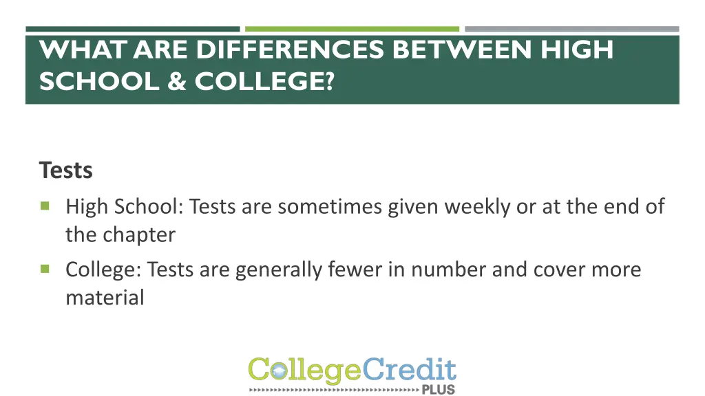 what are differences between high school college