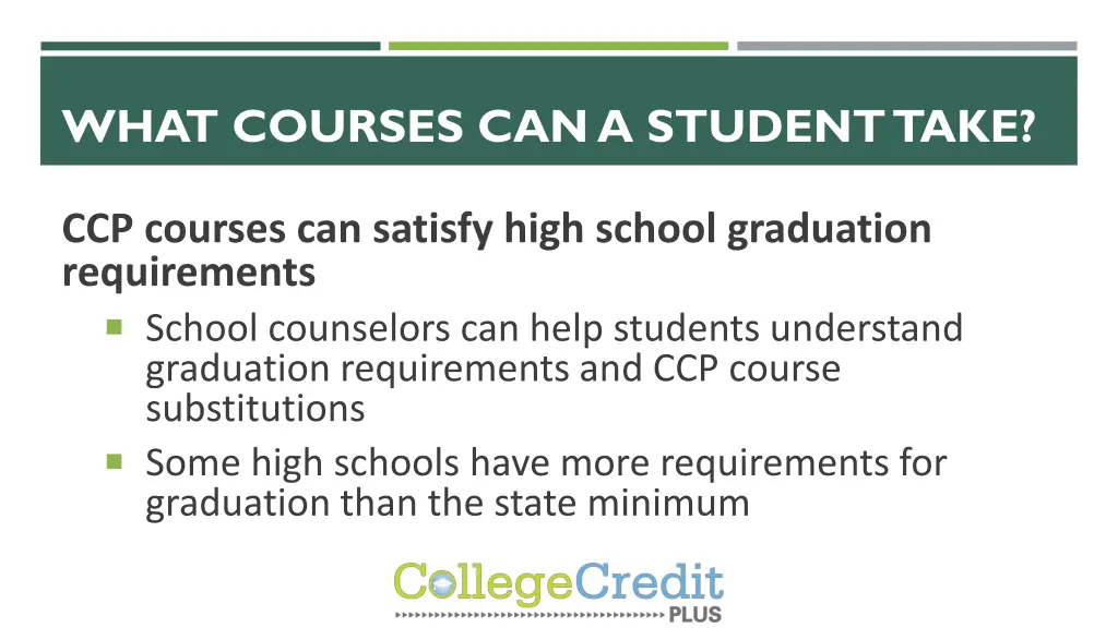 what courses can a student take
