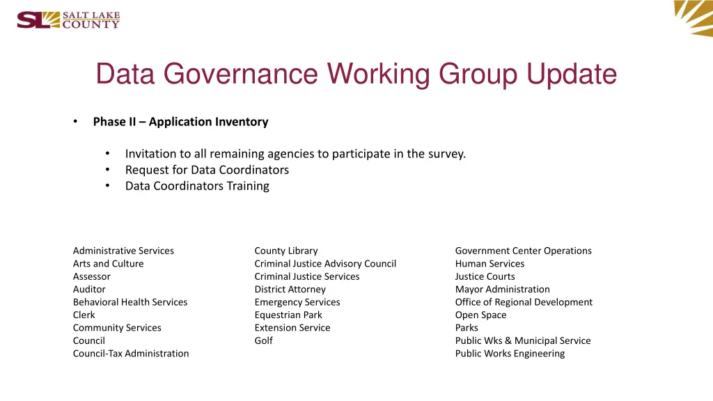 data governance working group update 3