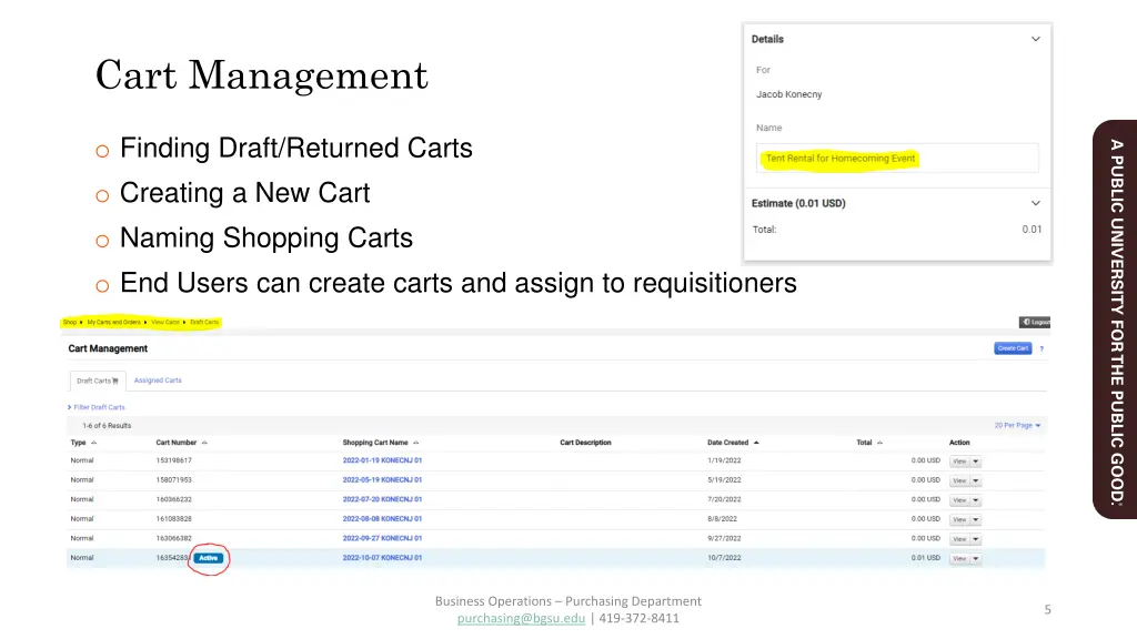 cart management