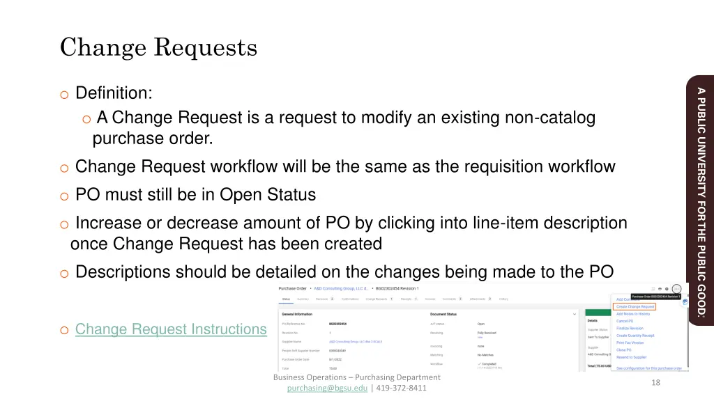 change requests
